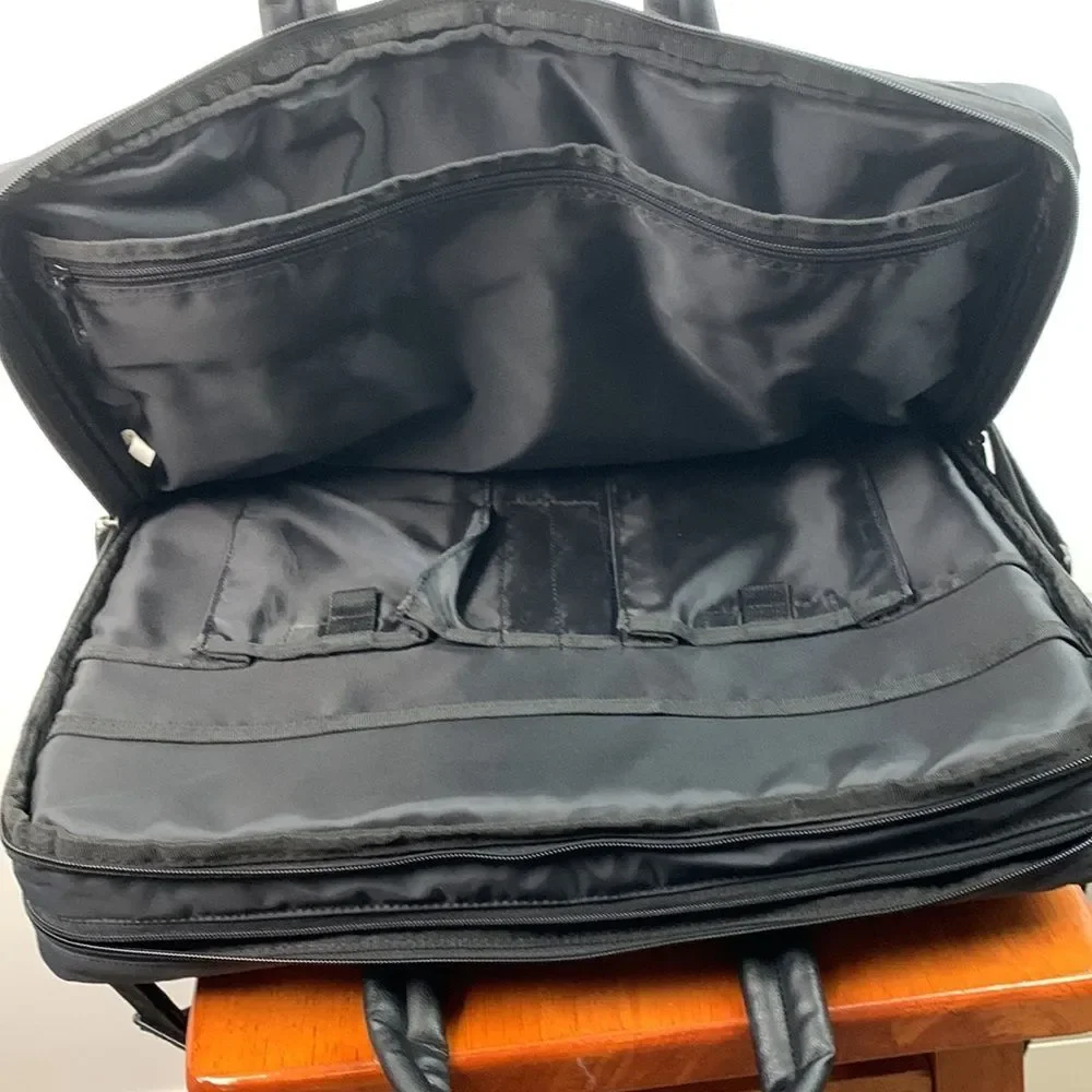 VAIO Sony black nylon shoulder crossbody messenger laptop bag briefcase